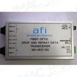 American Fibertek MX483T1FSLSC RS232 Drop & Repeat Data Transreceiver, Single Mode, One Fiber, SC Connectors, 1310nm/1550nm