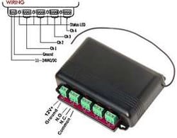 Seco-Larm SK-910R-4Q Four-Channel RF Receiver, 11~24 VAC/VDC, 433MHz (433.92MHz)