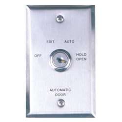 Camden CM-18022 Automatic Operator Control Key Switch, Single-Gang Stainless Steel Faceplate, 3 Position Switch, Maintained, Off/Auto/Hold Open