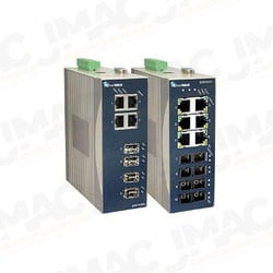 EtherWAN EX61422A-25B 4-Port 10/100BASE-TX + 2-Port 100BASE-FX + 2-Port 1000BASE-SX (ST, 550m) Gigabit Industrial Managed Ethernet Switch, Multimode, ST Connectors, 2km