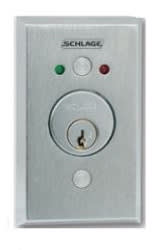 Schlage 653-1415-L2-SF-630 Keyswitch, DPDT Maintained/Momentary, Single Gang, Two LEDs, Satin Stainless Steel