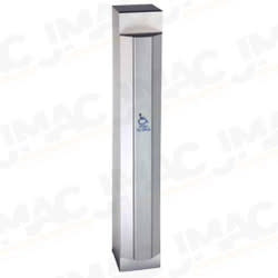 SDC Security BPG6PV Bollard Post, 54" In-Ground, 6" Square Post, Touch Panel Prep, Aluminum Finish