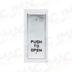 Security Door Controls 482O1U 1-11/16 Narrow Mullion Push Plate Switch, PUSH TO OPEN, Black Infill, SPDT