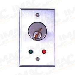 Camden CM-1100-7612 Flush Mount Key Switch, Single Gang, SPST Momentary, N/O, Bi-colored 12V LED, Brushed Aluminum