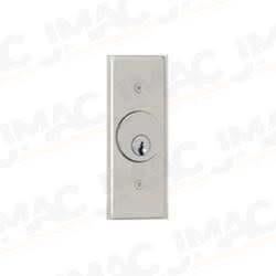 Camden CM-2200-7012 Key Switch, Stainless Steel, Flush Mount, Narrow, SPST Momentary, N/O, Red 12V LED