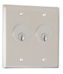 Camden 3560 Double Gang Key Switch, Stainless Steel Faceplate, 4 SPDT Maintained, Dual Cylinder