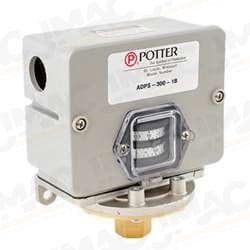 Potter Amseco ADPS-600-2S Adjustable Deadband Pressure Switch, Stainless Steel Connection, 3/8" NPT