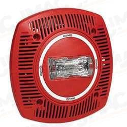 Potter Amseco SPKSTR-24CLPPR, Low Profile Ceiling Mount Speaker Strobe, Red, No Lettering