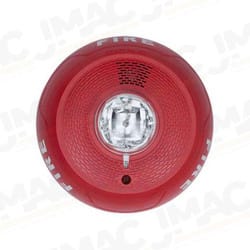 System Sensor PC2RL Horn Strobe, Ceiling Mount, FIRE, Red, Clear Lens, 2-Wire