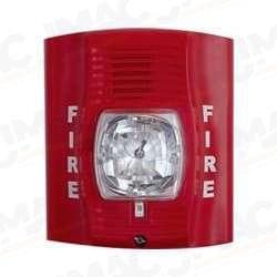 System Sensor P2R Horn Strobe, Red, Wall Mount, Two-Wire, FIRE Lettering, Standard Candela