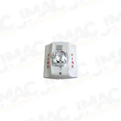 System Sensor P4W Horn Strobe, White, Wall Mount, Four-Wire, FIRE Lettering