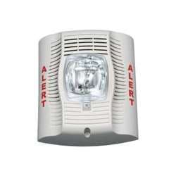 System Sensor SPSW-CLR-ALERT Speaker Strobe, White, Wall Mount, ALERT Lettering, Clear Lens, Standard Candela