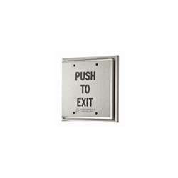 Alarm Controls PD2-111 Push Plate, Double Gang, DPDT Momentary, Clear, PUSH TO EXIT in Black