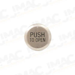 Camden 604 6" Round Push Plate Switch, SPDT, ADA Logo & PUSH TO OPEN, Bright Stainless Steel