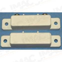 GRI 29BXWG-W Surface Mount Magnetic Reed Switch Set, White, Open Loop, Extra Wide Gap Up to 2", Top Terminals, Covers