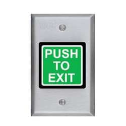 SDC 423MU Single Gang Request-to-Exit Switch, 2" Green Button, Wall Mount, Stainless Steel
