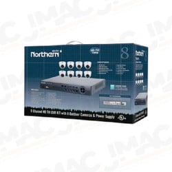 Northern Video TVIKIT8 8-Channel TVI-DVR Kit, 8 x 1080p Eyeball Cameras, 2TB DVR, Power Supply