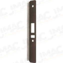 Adams Rite 24-0017-4220-313 Door Deadlatch Faceplate, Radius, Dark Bronze Anodized, With Weatherstrip, For 4500 Series Deadlatch