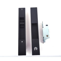 Adams Rite 4431-10-00-01-IB Flush Lockset, Square Lock Face, 1" to 1-5/16" Stile Thickness, Individually Boxed W/ Cylinder, Black Satin