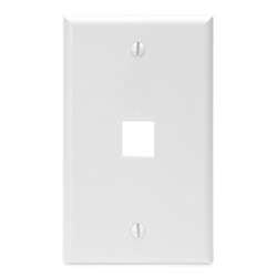 Leviton 41080-1WP QuickPort Wallplate, single gang, 1-port, White