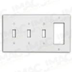 Leviton P326-W 4-Gang, 3-Toggle, 1-Decora Combination Wallplate