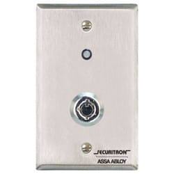 Securitron KP1 Tubular Keyswitch, Momentary, Single Gang Securitron KP1 Tubular Keyswitch, Momentary, Single Gang
