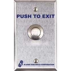 Alarm Controls TS-12302 Vandal Resistant Request to Exit Station 3/4" Push Button, Weatherproof, Single Gang, 430 Stainless Steel