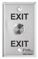 Alarm Controls TS-23 Vandal Resistant 3/4" Brass Nickel Plated Pushbutton, EXIT, Momentary Action, DPDT, Single Gang