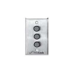 Dynalock 6135M Exit Control, 5/8", Three Green Pushbuttons, Single Gang, SPDT Momentary, Satin Stainless Steel