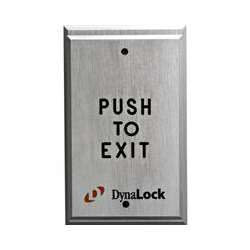 Dynalock 6700 Pushplate, Single Gang, Pneumatic Time Delay, PUSH TO EXIT, Satin Aluminum