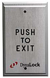 Dynalock 6750 Pushplate, Single Gang, FORM Z, PUSH TO EXIT, Satin Aluminum