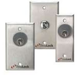 Dynalock 7051 Keyswitch, Single Gang, 3101B Momentary/Momentary, Satin Stainless Steel