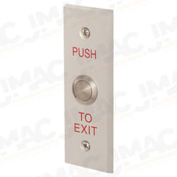 Locknetics MPB-100-N Push Button with "Push to Exit" Label on Narrow Plate