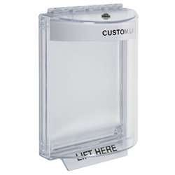 STI 13010CW Universal Stopper without Horn, Flush, White Custom Label