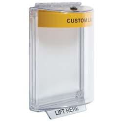 STI 13020CY Universal Stopper with Horn, Flush, Yellow Custom Label
