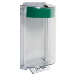 STI 13020NG Universal Stopper with Horn, Flush, Green Blue Label