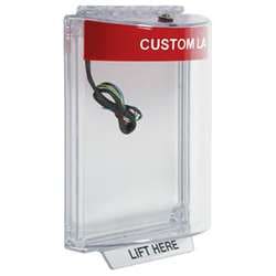 STI 13030CR Universal Stopper with Horn & Relay, Flush, Custom Label, Red