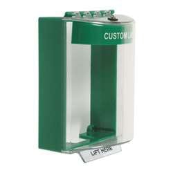 STI 13210CG Universal Stopper without Horn, Surface Mount, Custom Label, Green Message Hood