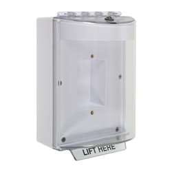 STI 13410NW Universal Stopper without Horn, Enclosed Back Box, Sealed Mounting Plate, No Label, White
