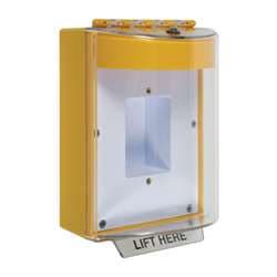 STI 13410NY Universal Stopper without Horn, Enclosed Back Box, Sealed Mounting Plate, No Label, Yellow