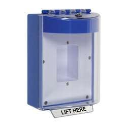 STI 13420NB Universal Stopper with Horn, Enclosed Back Box, Sealed Mounting Plate, No Label, Blue