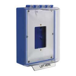 STI 13500NB Universal Stopper without Horn Housing, Enclosed Back Box, Open Mounting Plate, No Label, Blue