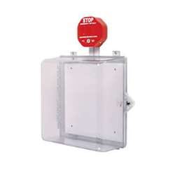 STI 7532 Protective Cabinet, Polycarbonate with Backplate, Siren Alarm, Key Lock, Clear
