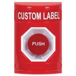 STI SS-2001 Stopper Station, Push, Turn-to-Reset, Custom Lettering