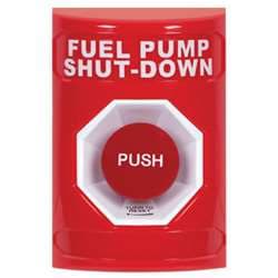 STI SS-2001-PS Stopper Station, Push, Turn-to-Reset, FUEL PUMP SHUT-DOWN Lettering