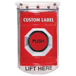 STI SS2017 Stopper Station with Bopper Stopper Cover, Custom Lettering, Red Housing