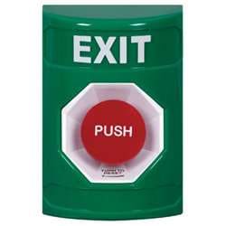 STI SS2101X Stopper Station, Push, Turn-to-Reset, EXIT Lettering, Green Housing
