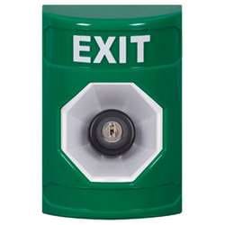 STI SS2103X Stopper Station, Key-to-Activate, EXIT Lettering, Green Housing