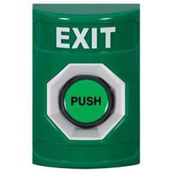 STI SS-2107X Stopper Station, Illuminated Momentary, EXIT Lettering, Green Housing