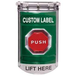 STI SS-2112 Stopper Station with Bopper Stopper Cover, Custom Lettering, Green Housing